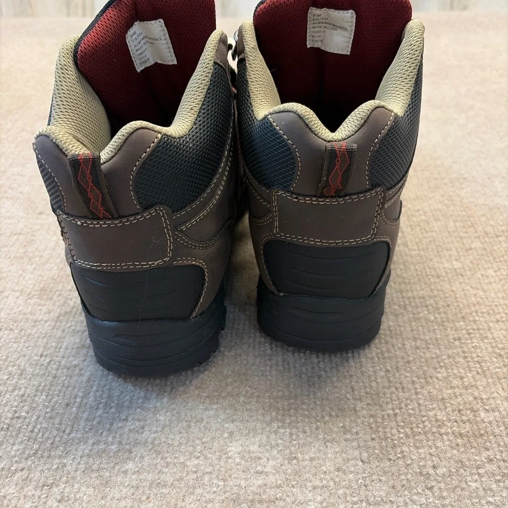 St. John’s Bay Outdoor Hiking Boots — Brown/Black/Red — Size 8.5